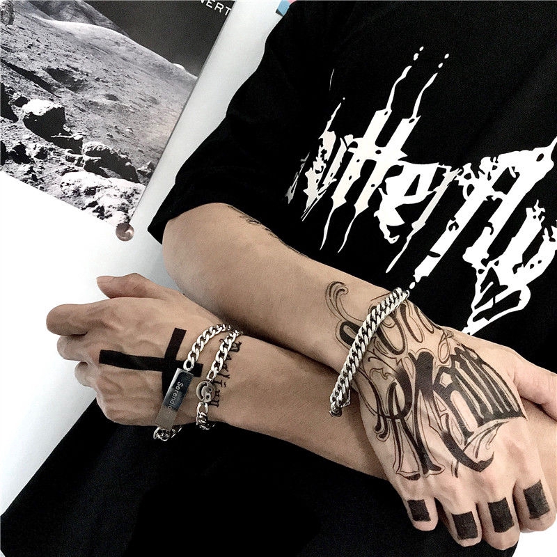Vòng tay bằng thép titan phong cách Hiphop thời trang đường phố cá tính