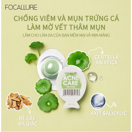 [Hàng mới về] Mặt Nạ Trứng Focallure Dưỡng Ẩm Kiểm Soát Dầu Giảm Mụn 3.8g