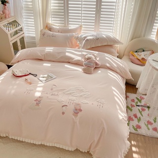 Bộ chăn ga gối cotton lụa 60s trend teddy bear 🐻