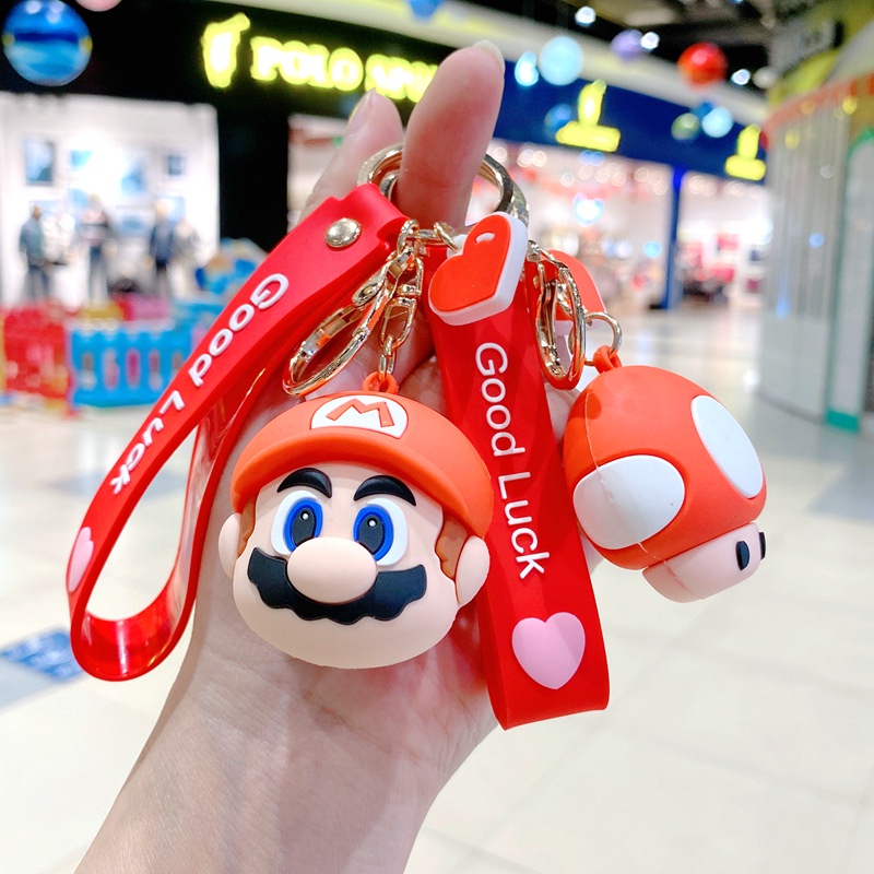 Móc Khóa Xe Hơi/ Túi Xách Hình Mario Dễ Thương Phong Cách Hàn Quốc Cho Nam Và Nữ