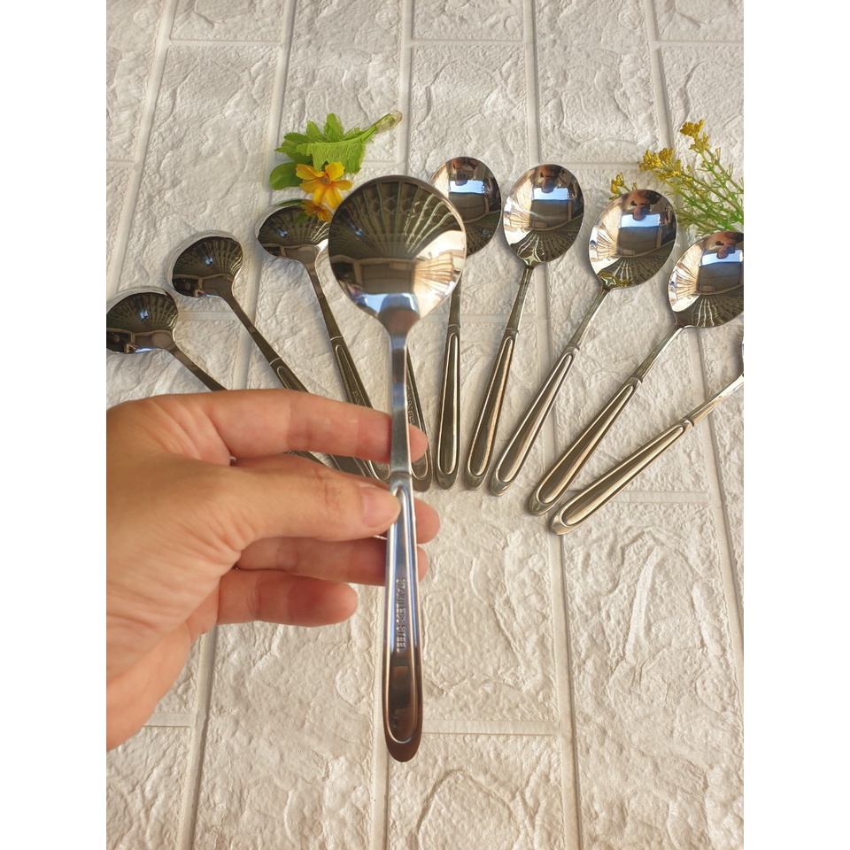 Thìa Canh, Thìa Súp Đầu Tròn Inox 304 Sang Trọng Dùng Cho Nhà Hàng, Khách Sạn, Gia Đình KT: 18x4cm (ảnh thật)