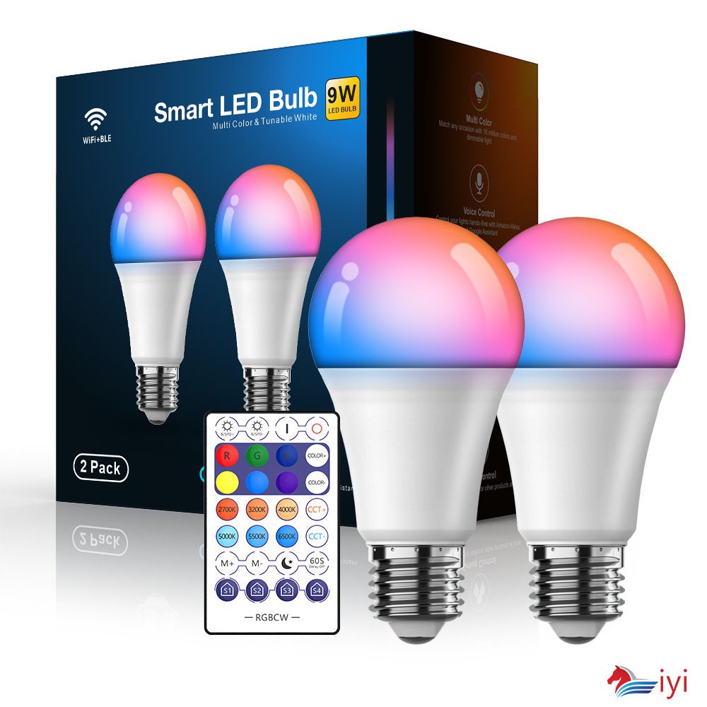 Tích Điện Thông Minh 9W Wifi Thông Minh Bóng Đèn Rgb Cct E27, Đèn Led Điều Khiển Giọng Nói Alexa Tương Thích