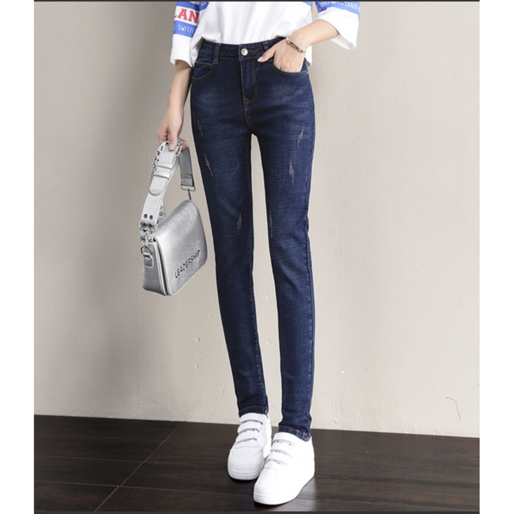 quần jean nữ cào co giãn lưng cao