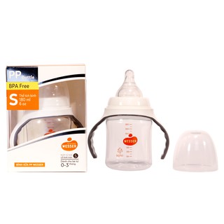 Bình Sữa PP Wesser Tay cầm  (Cổ Rộng) 180ml/260ml
