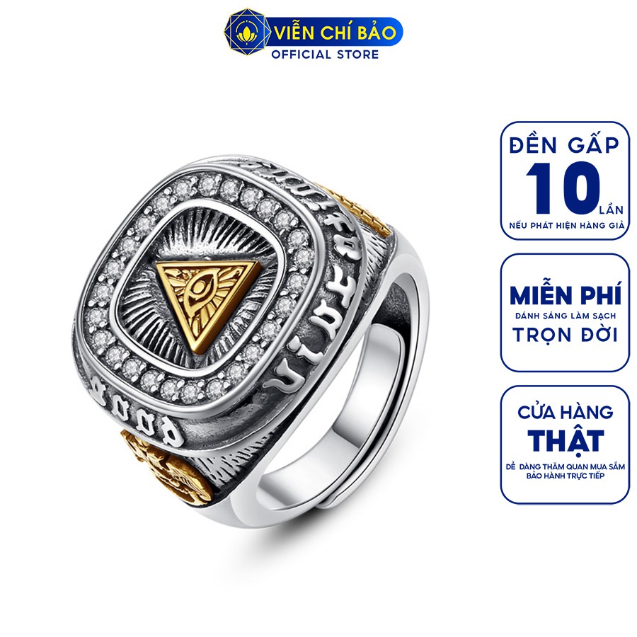 Nhẫn bạc nam thiên nhãn cá tính chất liệu bạc Thái 925 thương hiệu Viễn Chí Bảo N101244X