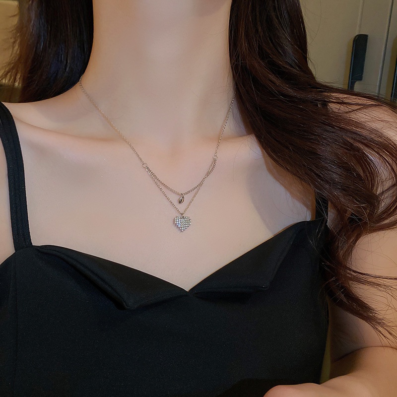 Dây chuyền phối mặt hình trái tim phong cách sang trọng nhẹ nhàng