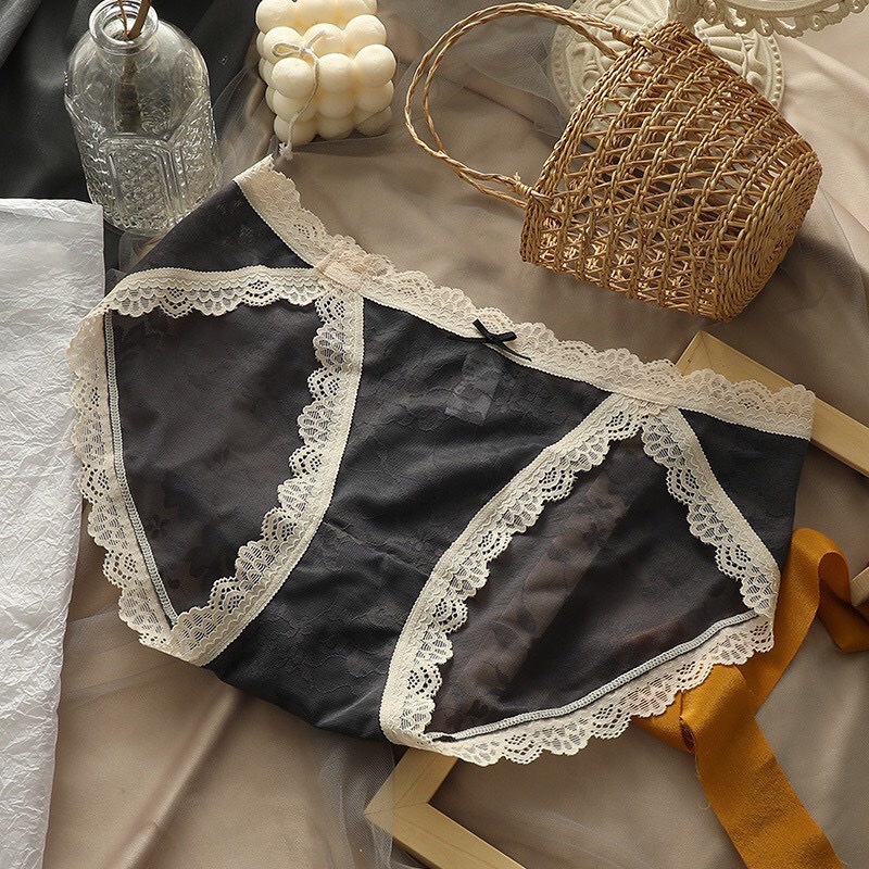 Quần chip Quần lót nữ REN LIHISU Sexy cuốn hút gợi cảm phối viền tầng có nơ xinh thu hút mọi ánh nhìn QL06 | BigBuy360 - bigbuy360.vn