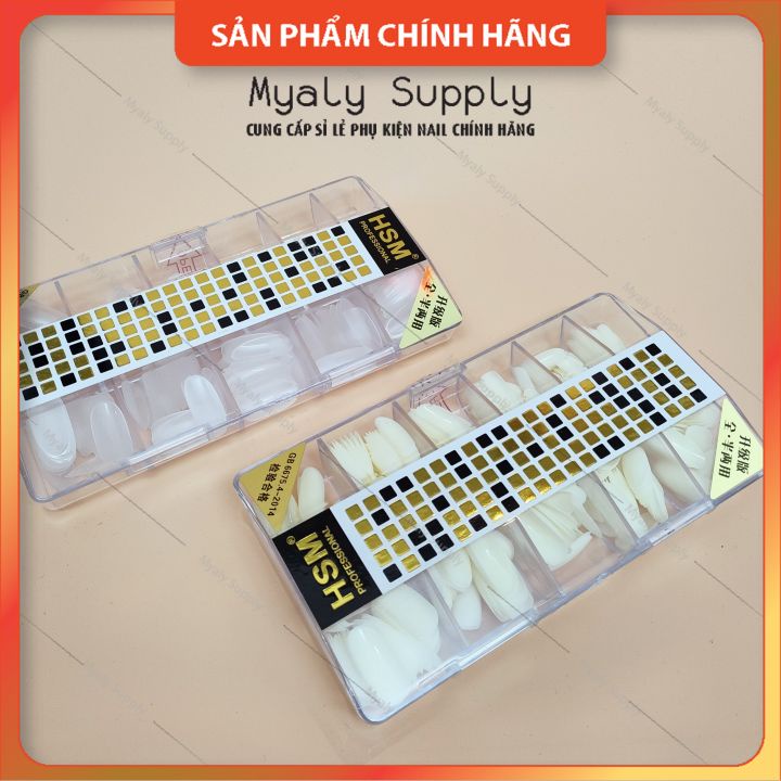 Móng Úp Thiết Kế HSM Nhám Thang Vuông Nhọn Tròn Bầu Trong Đục 500Pcs