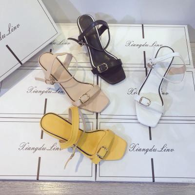 [Freeship đơn từ 0đ] Sandal 5P mũi vuông hở gót quai ngang khóa