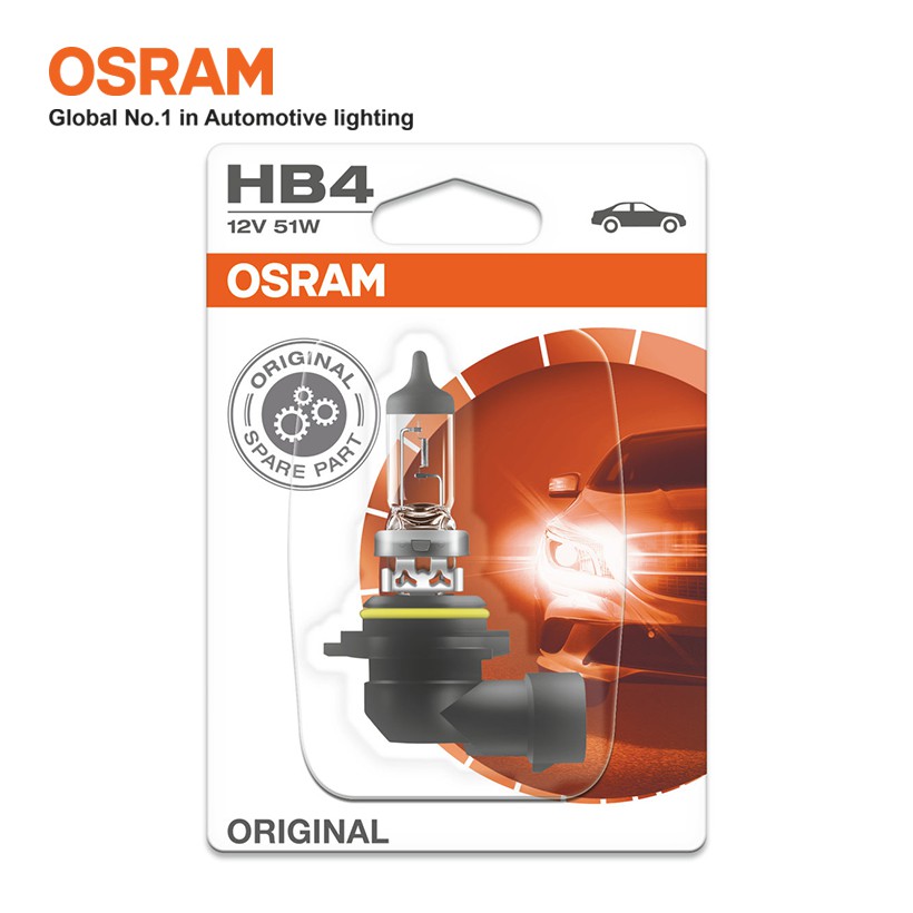 [Mã BMBAU50 giảm 10% đơn 99k] Bóng Đèn Halogen OSRAM Original HB4 12V 51W (Chân Cong) Nhập Khẩu Chính Hãng