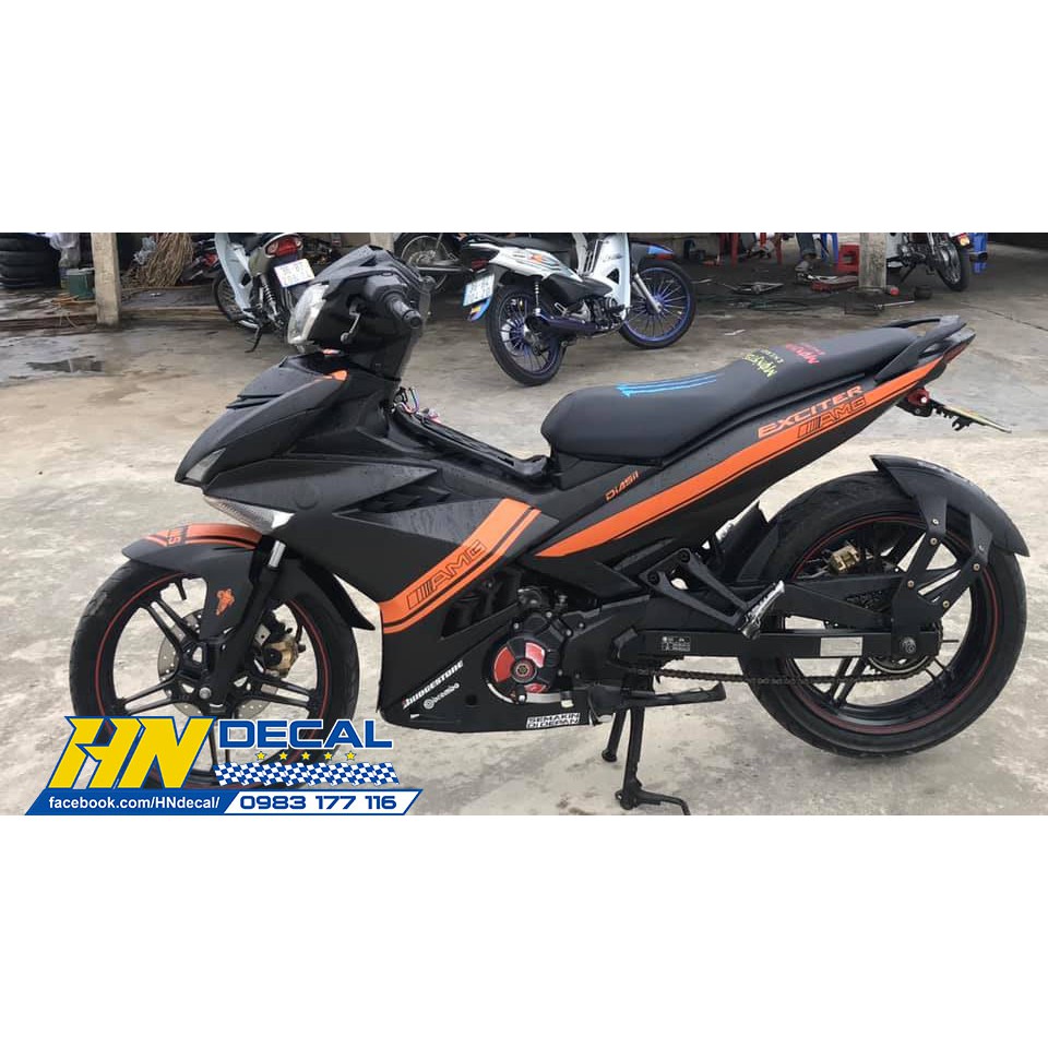 Tem trùm exciter 150 đen chỉ cam