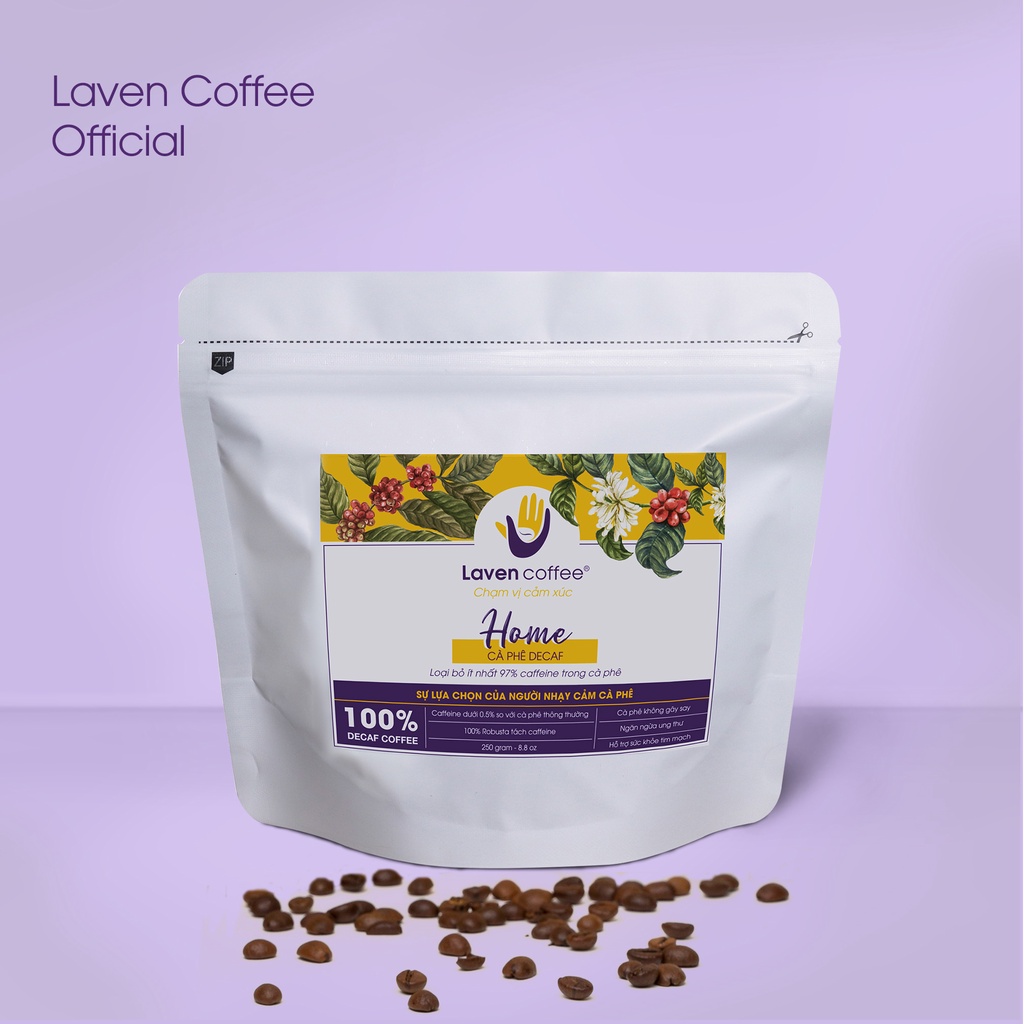 Cà phê Decaf loại bỏ 97% caffein HOME - Giảm mất ngủ, bồn chồn, khó chịu Laven Coffee