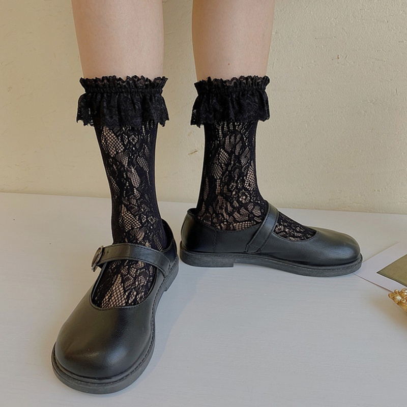 Tất Lưới Phối Ren Co Giãn Phong Cách Lolita Dễ Thương Cho Nữ