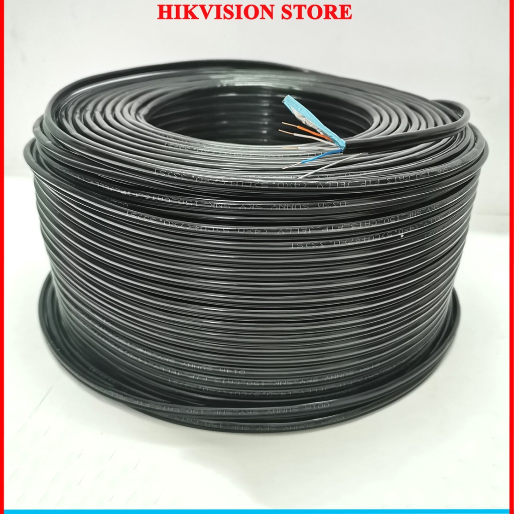 Dây mạng 4 lõi đồng nguyên chất 100% kèm cáp chịu lực chắc chắn có bọc bạc, dầu chống ẩm bấm sẵn 2 đầu