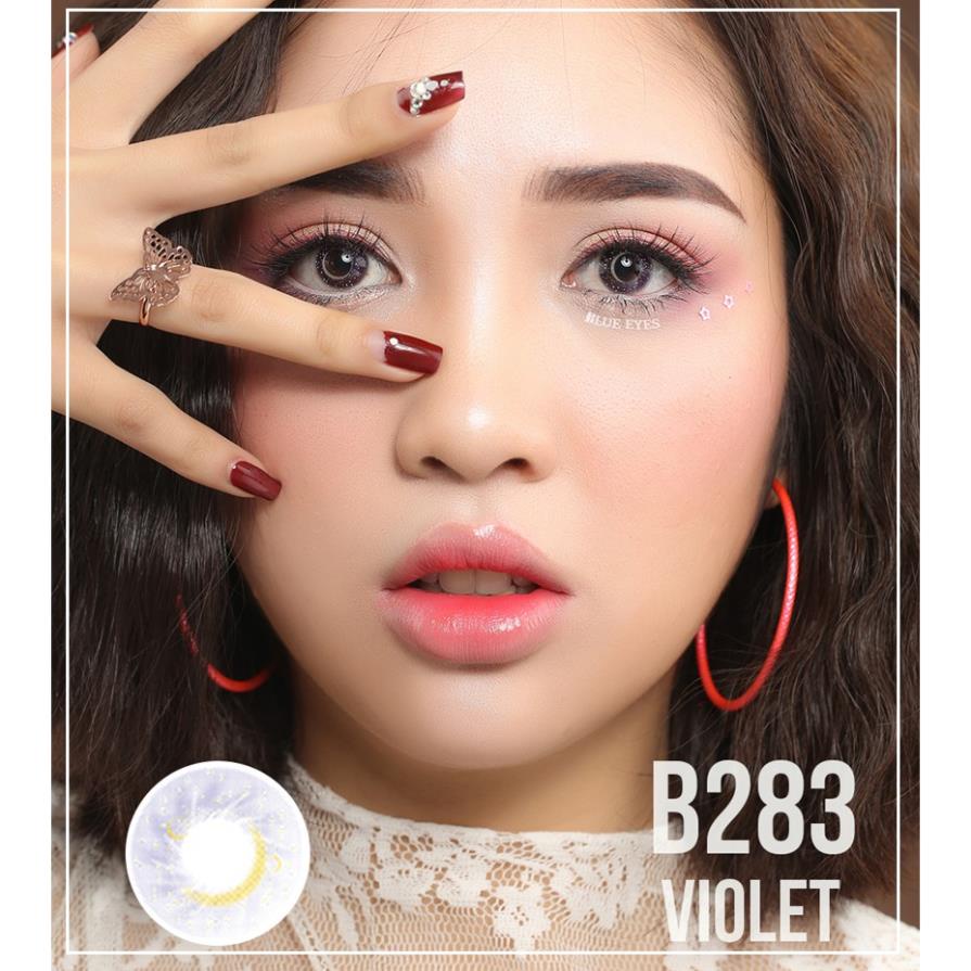 Lens thời trang Korea - JEL VIOLET - Kính áp tròng thời trang màu tím khói phủ vân nhũ - Nhập khẩu chính hãng Hàn Quốc