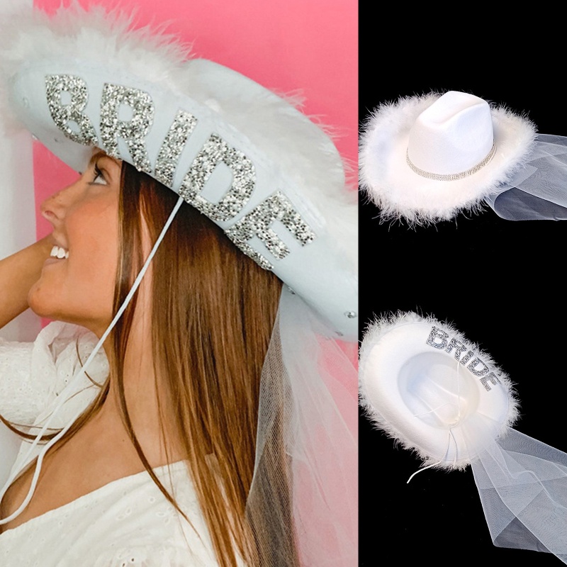 Mũ Fedora Đính Đá Cho Cô Dâu Chụp Ảnh