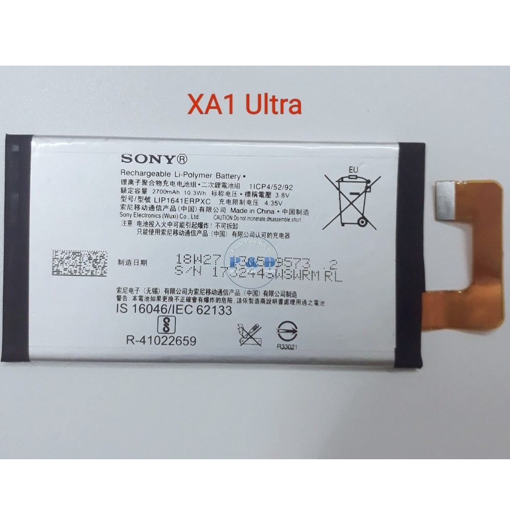 pin xịn Sony Xperia XA1 Ultra (LIP1641ERPXC), 2700mAh bh 6 tháng