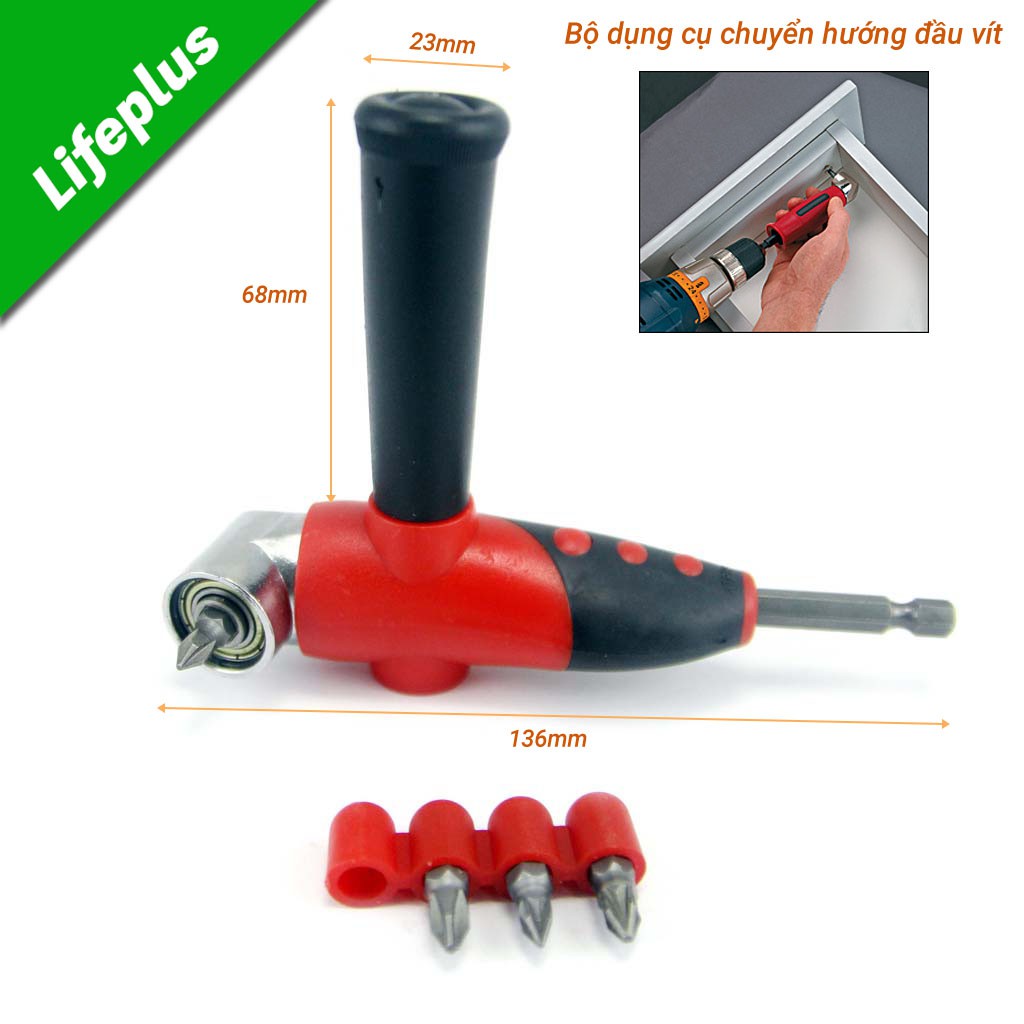 Đầu chuyển hướng mũi bắt vít, mũi khoan tiện lợi có tay ghì lắp máy khoan