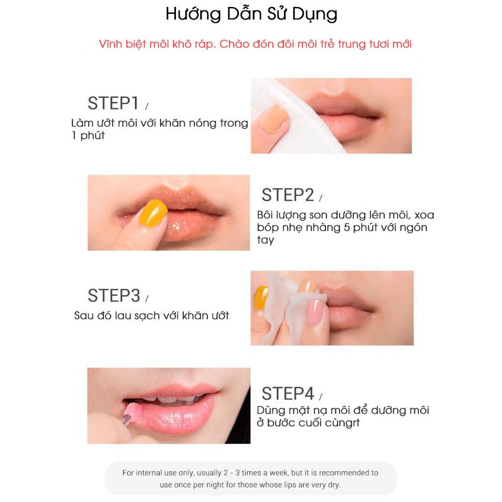 [Ship Toàn Quốc] LANBENA Mặt Nạ Môi Son Dưỡng Môi Đường Nâu/Cam/Hoa Hồng LIP MASK&amp;LIP BALA