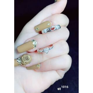 Nhẫn đôi bạc ý trái tim 2 trong 1