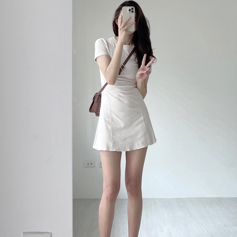 Váy Body Đầm Thun Ôm Body Ôm Eo Dáng Xòe Tay Ngắn Đi Dự Tiệc Sang Chảnh | WebRaoVat - webraovat.net.vn