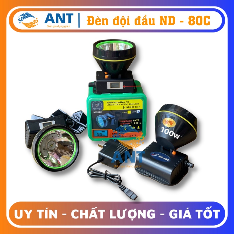 ĐÈN ĐỘI ĐẦU ND-80C CÓ NÚT VOLUME MÀNG HÌNH LCD HIỂN THỊ PIN