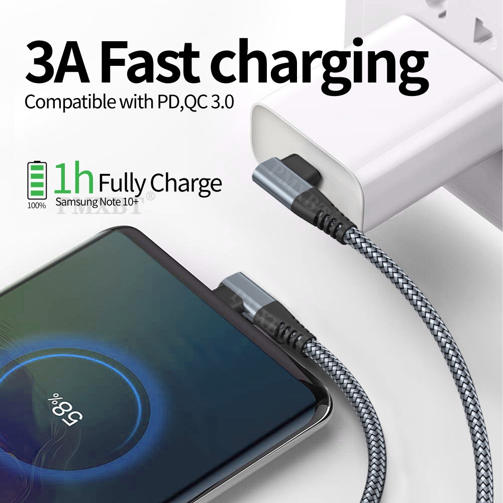 Cáp Sạc Nhanh 60W Type C 1M 3A 180 Độ Cho Android