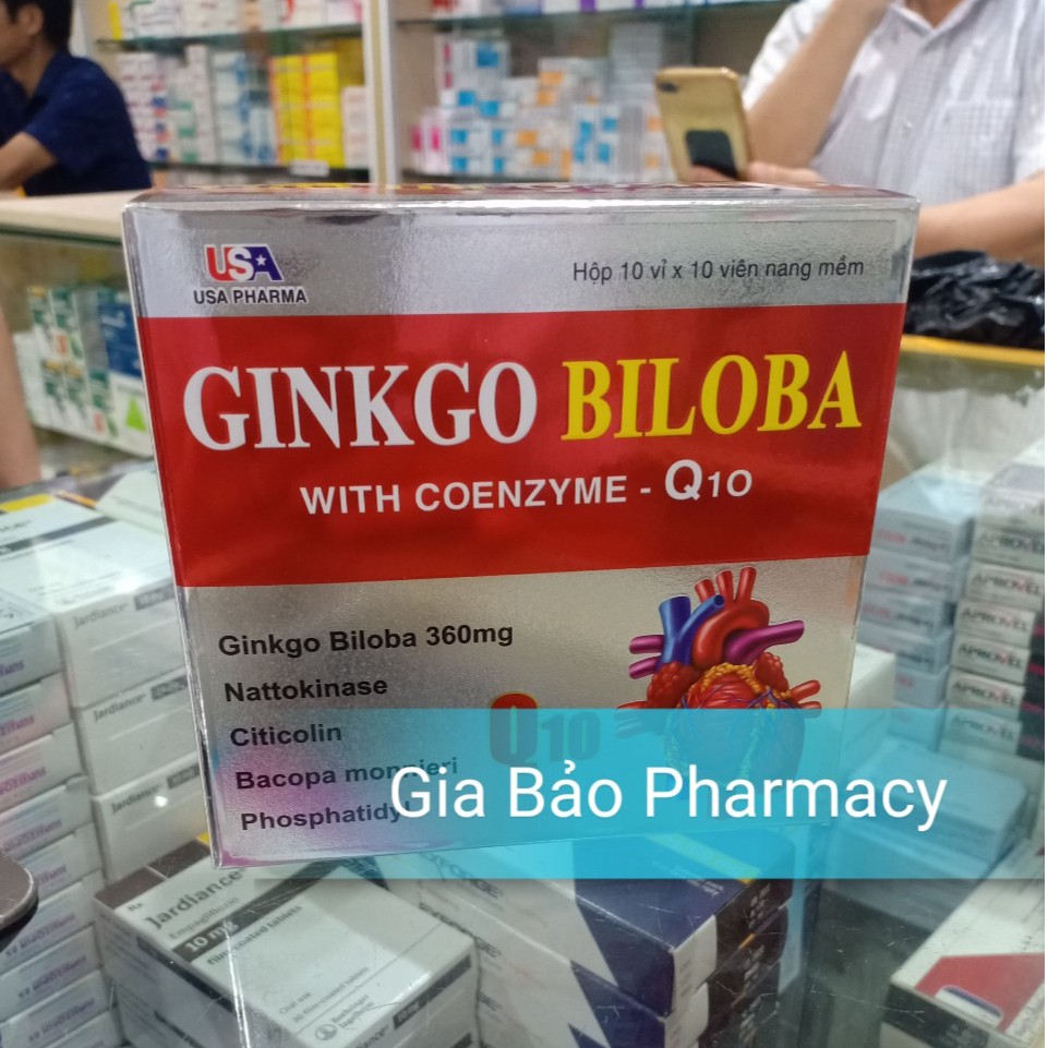 Viên uống GINKGO BILOBA 360mg with coenzym Q10 cải thiện trí nhớ