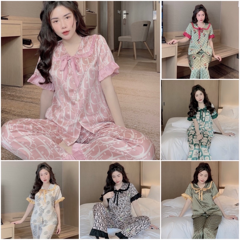 Bộ Đồ Pijama Tiểu Thư Vải Lụa, Bộ Ngủ Cộc Tay Quần Dài chất vải mềm mịn, thoáng mát - 𝑴𝑰𝑵𝑺𝑯𝑶𝑷 | BigBuy360 - bigbuy360.vn