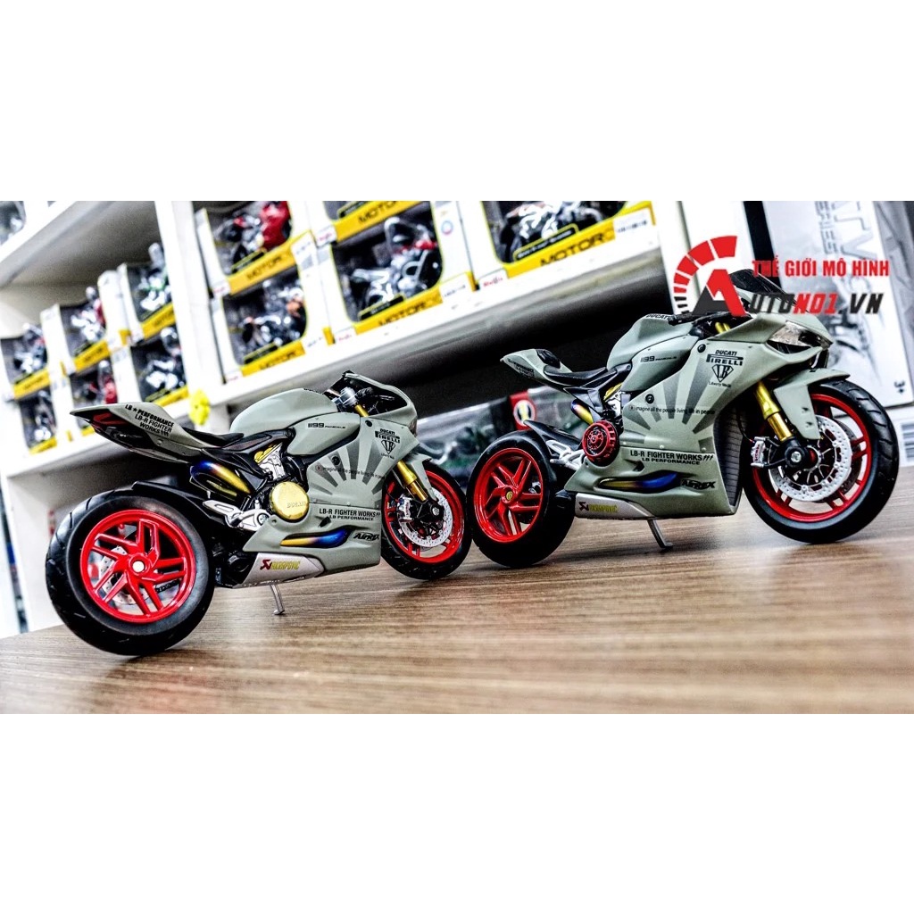 Mô hình xe độ Ducati 1199 Panigale S Liberty Walk Nồi Khô 1:12 Autono1 D221A