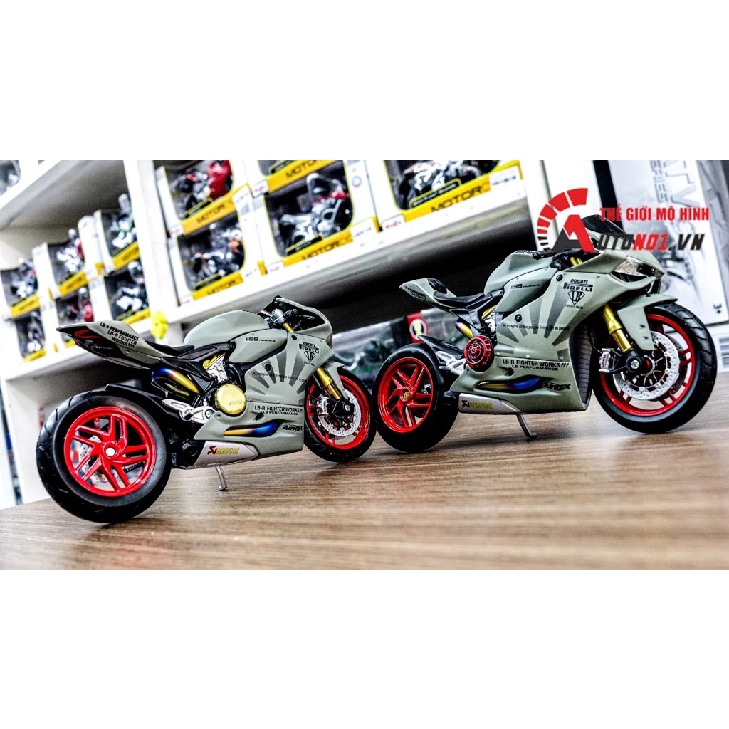 MÔ HÌNH XE ĐỘ DUCATI 1199 PANIGALE S LIBERTY WALK NỒI KHÔ 1:12 AUTONO1 D221A