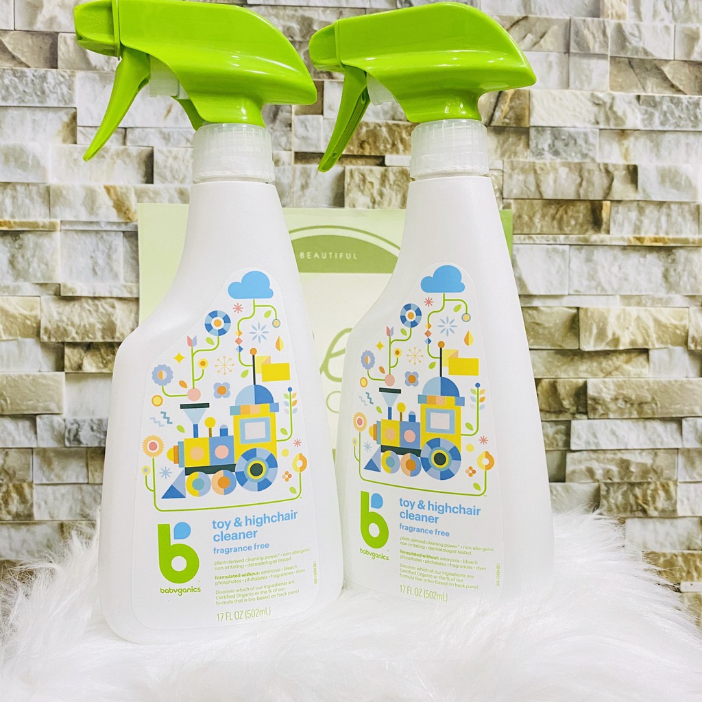 [CHÍNH HÃNG] Nước rửa đồ chơi bàn ăn, ghế ăn cho bé Babyganics 502ml