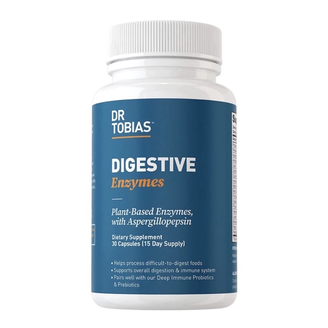 Viên men tiêu hoá giảm đầy hơi khó tiêu Dr. Tobias Digestive Enzymes 30 viên USA