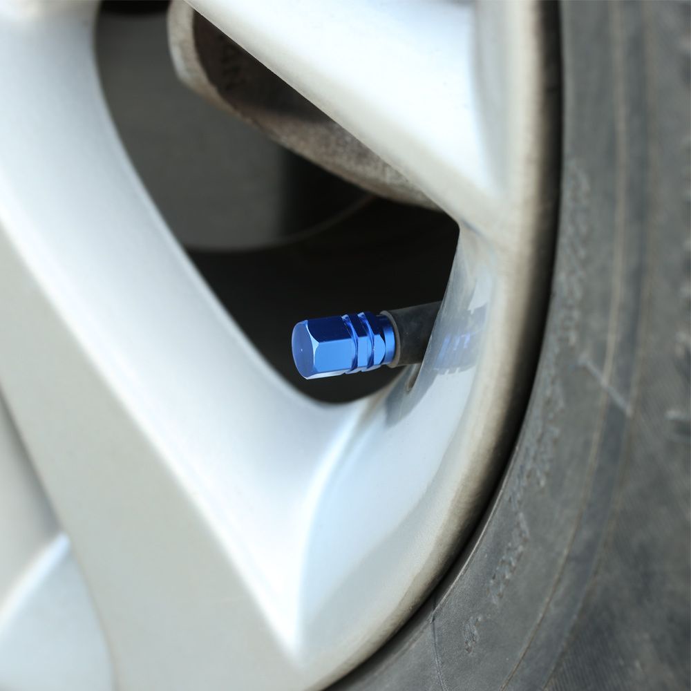 Set 4 nắp van bánh xe đạp / xe máy bằng hợp kim nhôm chống thấm nước 5 màu sắc tùy chọn