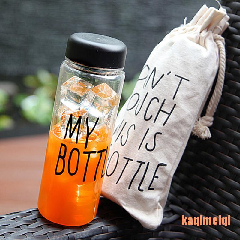 Bình Đựng Nước Trong Suốt 500ml Kèm Túi Đựng
