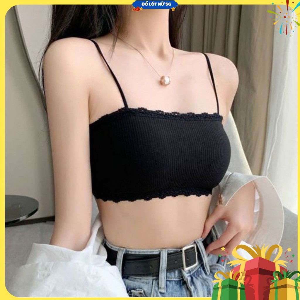 Áo bra 2 dây ✨ FREESHIP ✨ Áo lót nữ quây gân tăm cài sau 636