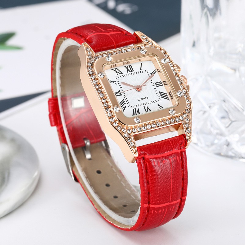 Đồng hồ nữ thời trang dây da chính hãng D-ZINER CMK đính đá mặt vuông ND02 - LINDO | BigBuy360 - bigbuy360.vn