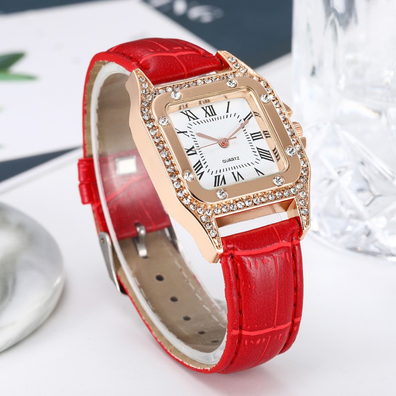 Đồng hồ nữ thời trang dây da chính hãng D-ZINER CMK đính đá mặt vuông ND02 - LINDO