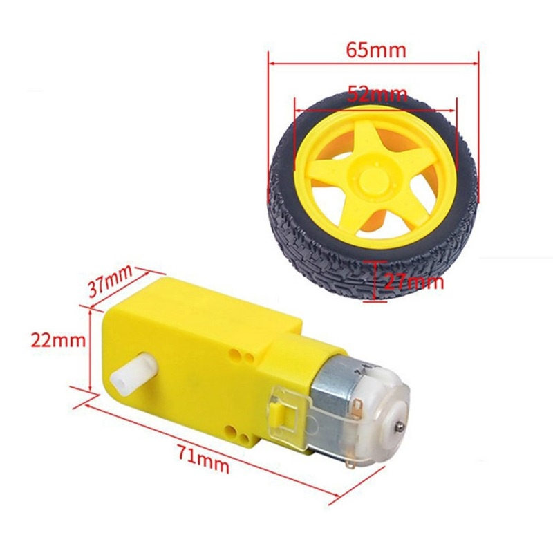 Motor giảm tốc DC 3V-6V và Bánh xe DIY xe mô hình, robot