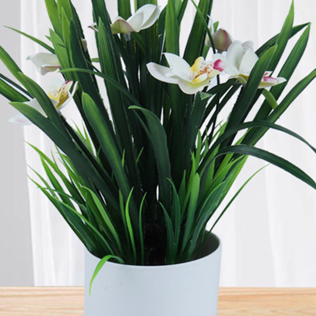 1 Bộ Chậu Hoa Lan Nhân Tạo Bằng Nhựa Chống Rơi Bắt Mắt DIY