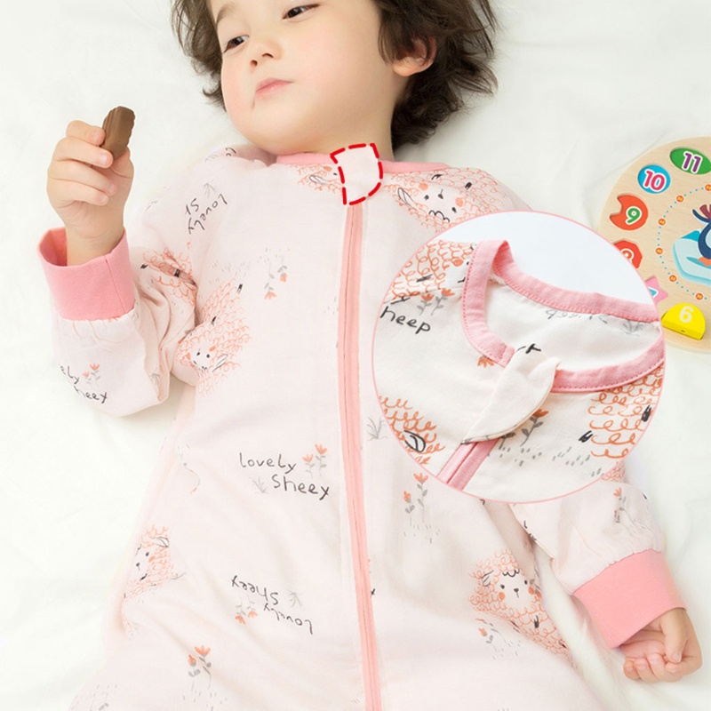 Túi Ngủ Mỏng Mùa Hè Có Tay Áo Rời Và Khóa Kéo Kép Thoáng Khí Cho Bé