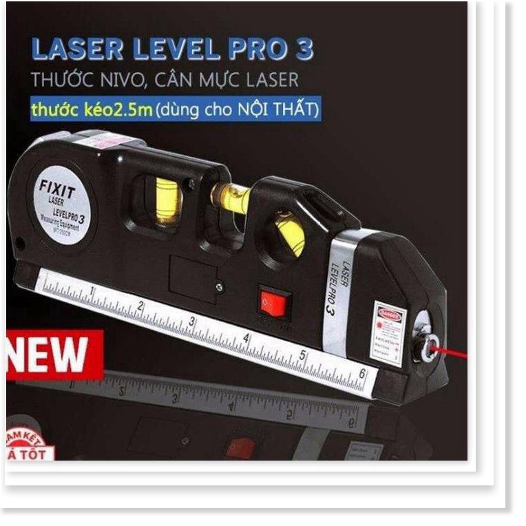 Thước Nivo laser LV-10 cân mực laser đa năng cân bằng kèm thước kéo 2,5m