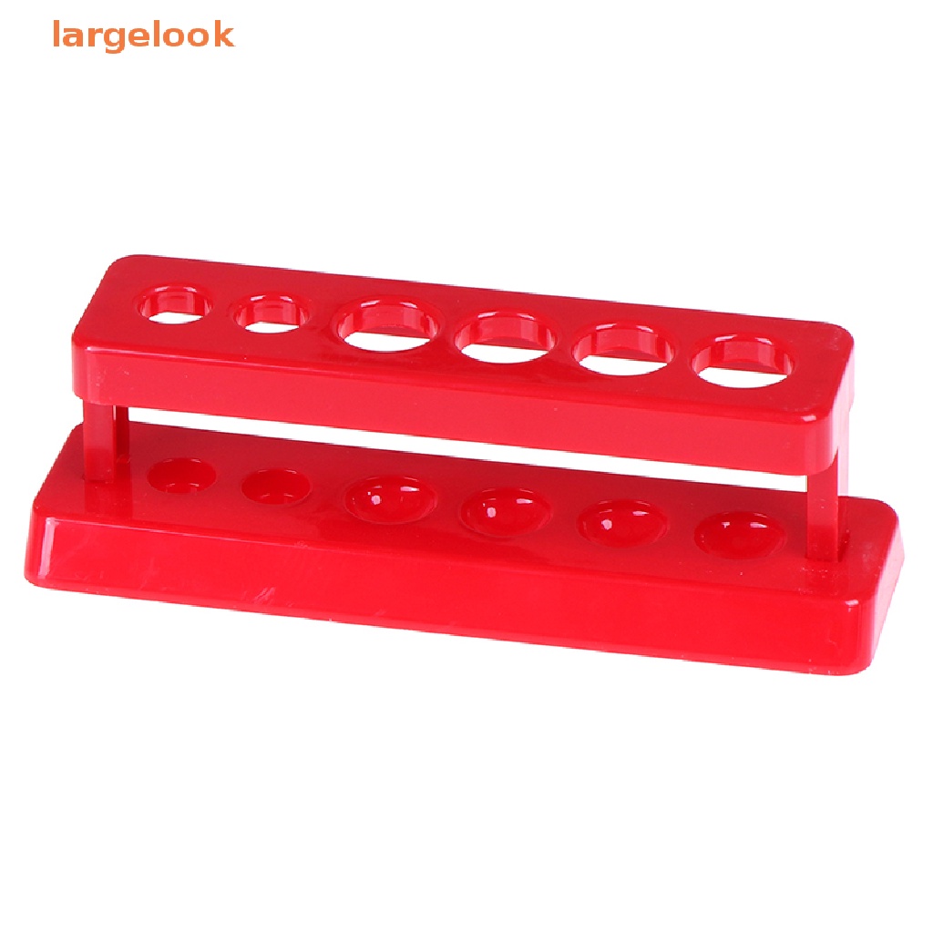 [largelook] Laboratory Test Tube Holder 6 Hole Plastic Rack Red Stand Burette Stand Shelf