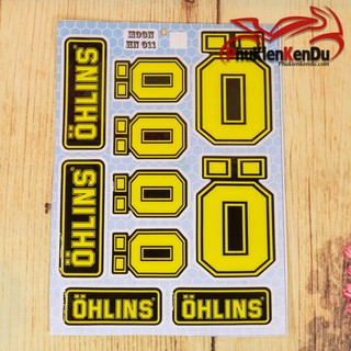 Tem, decal hình nổi [1 BỘ] dán xe máy, mô tô, ô tô, xe tải, trang trí, chống trầy xe, OHLINS