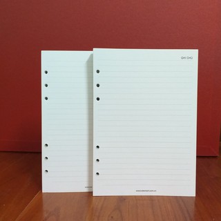 Combo 2 tệp giấy kẻ ngang 6 lỗ cỡ A5 (Mỗi tệp 200 trang)