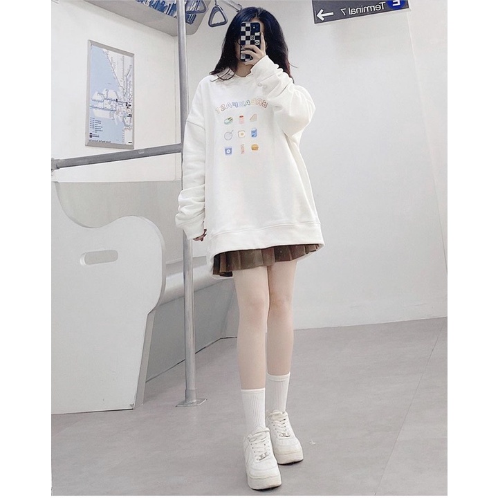 Áo Nỉ Sweater BREAK Cổ Tròn Chất Đẹp Dày Form Oversize Kiểu Dáng Unisex Nam Nữ Form Rộng