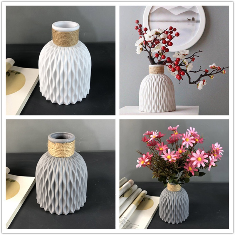 Chậu Hoa Khô Bằng Nhựa Phong Cách Vintage Tinh Tế Trang Trí Nhà Cửa