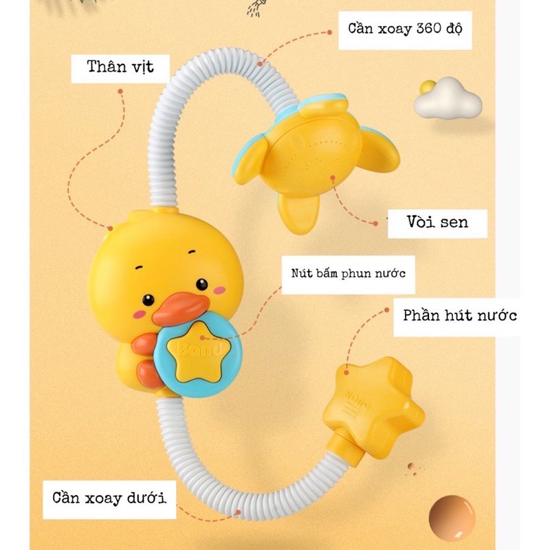 Vòi tăm con vịt phun nước tự động cho bé yêu thoả thích tắm vui