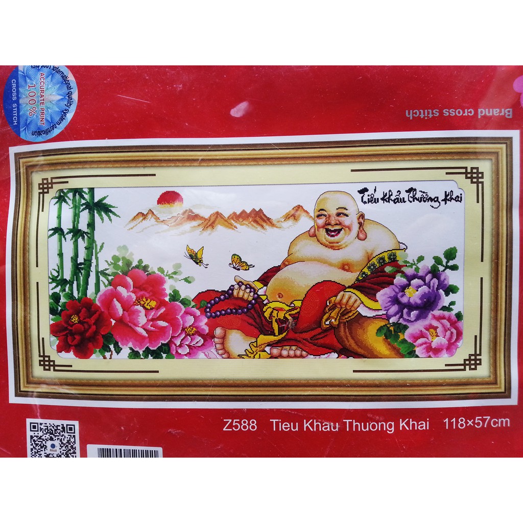 tranh thêu phật di lặc Z588