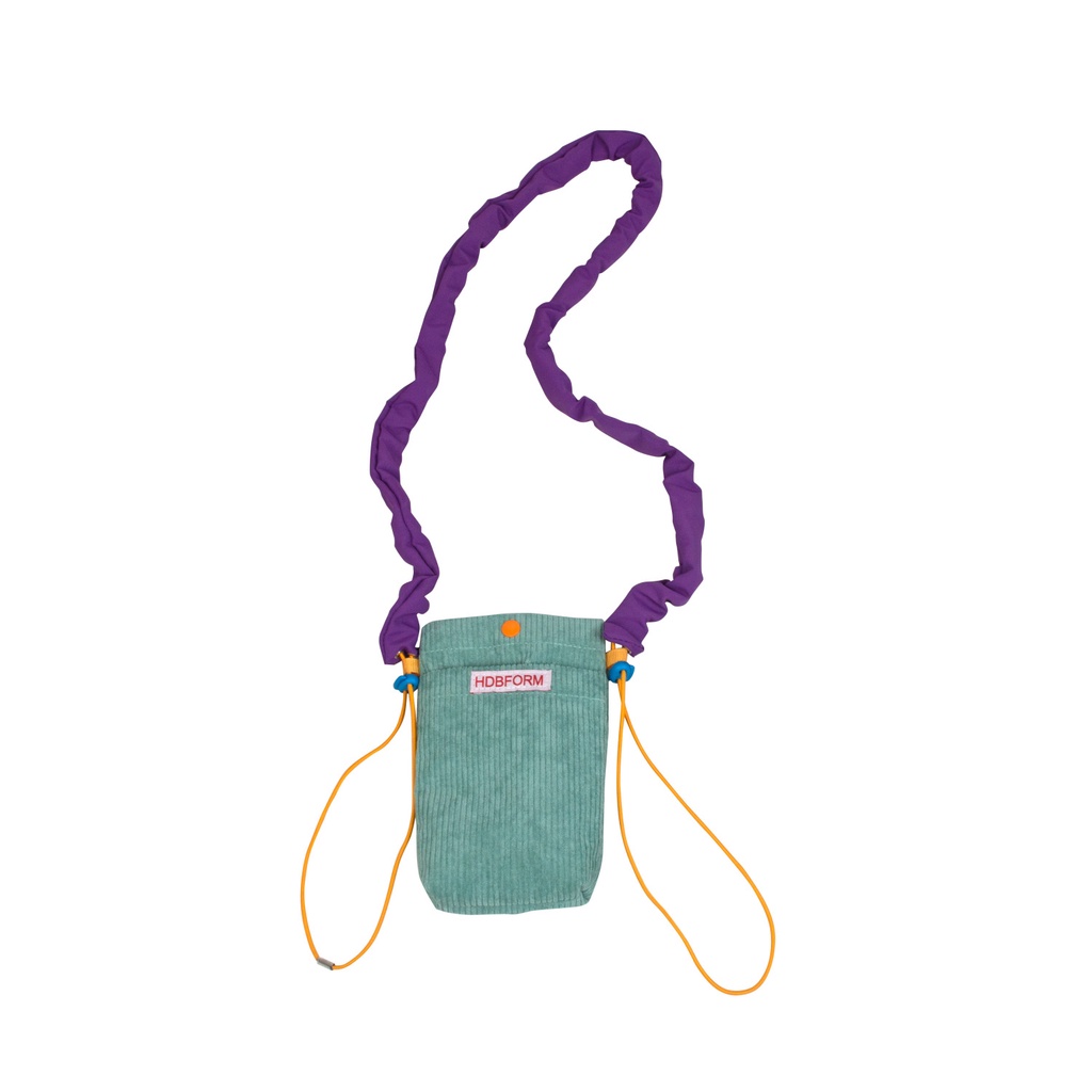 Túi Nhung Kẻ Mini Đeo Chéo Đựng Điện Thoại Màu Tương Phản Phong Cách Hàn Quốc